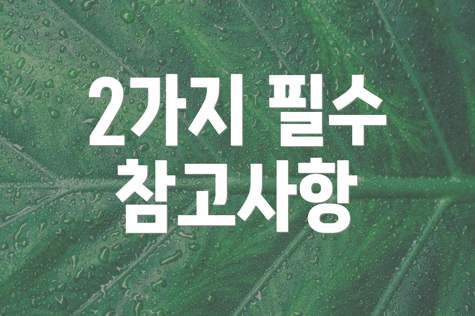 2가지 필수 참고사항