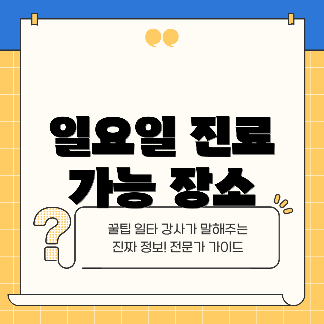 일요일 진료 가능 장소