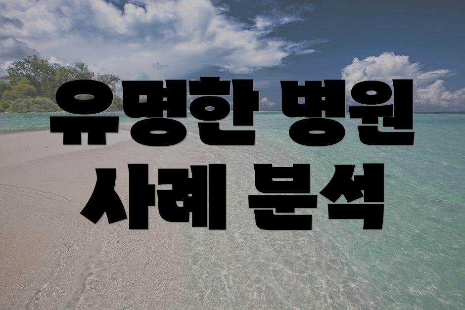 유명한 병원 사례 분석