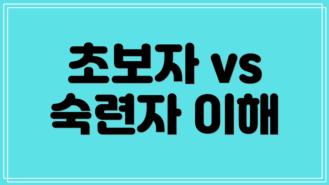 초보자 vs 숙련자 이해
