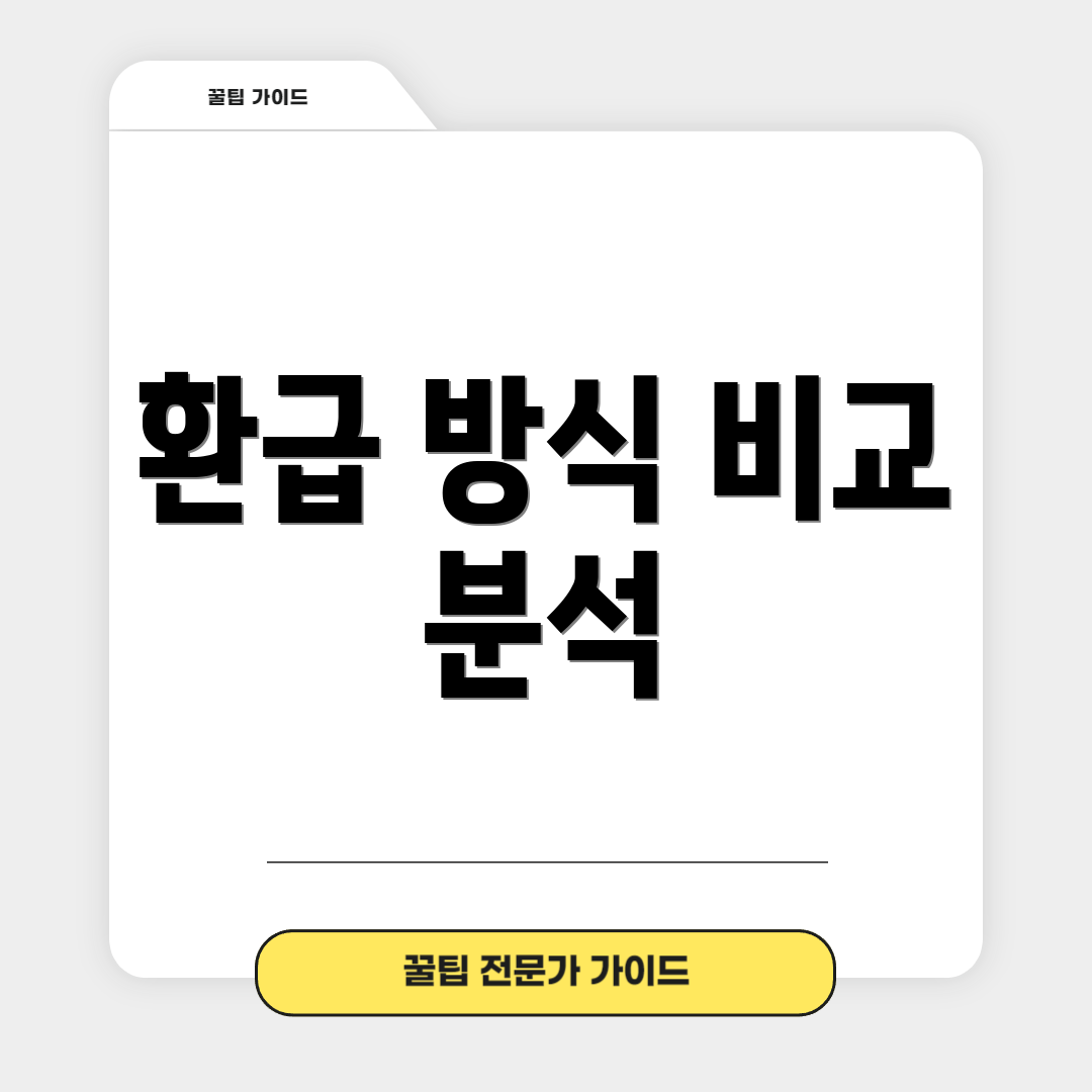 환급 방식 비교 분석