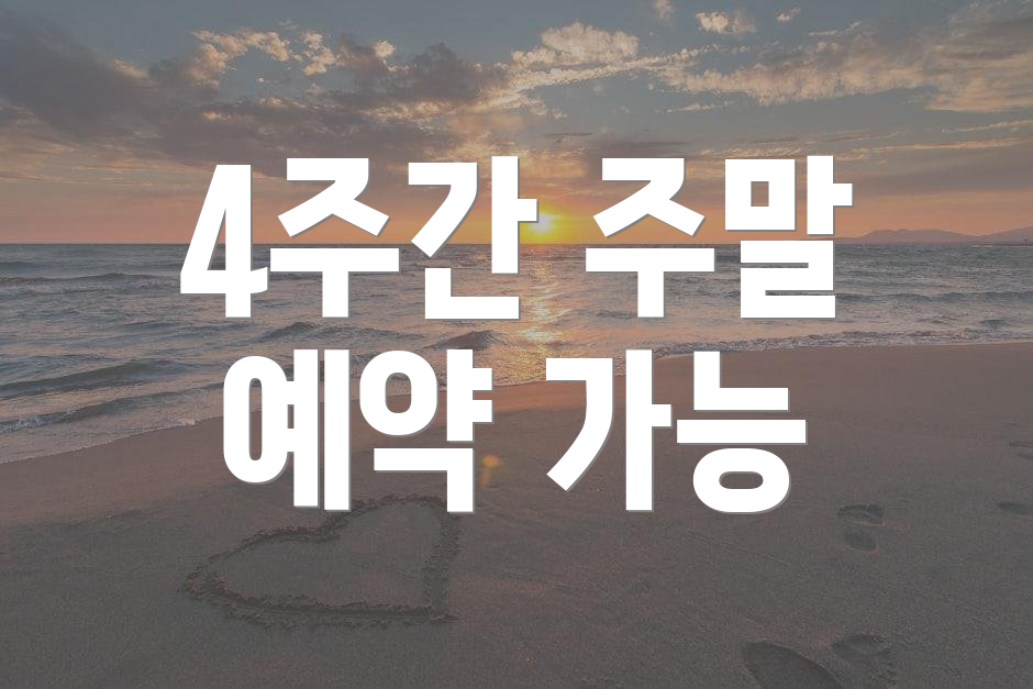 4주간 주말 예약 가능
