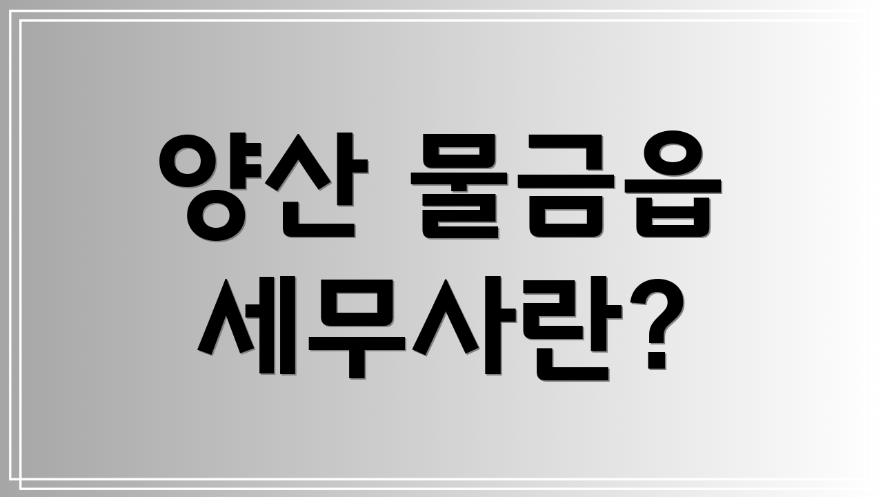 양산 물금읍 세무사란?