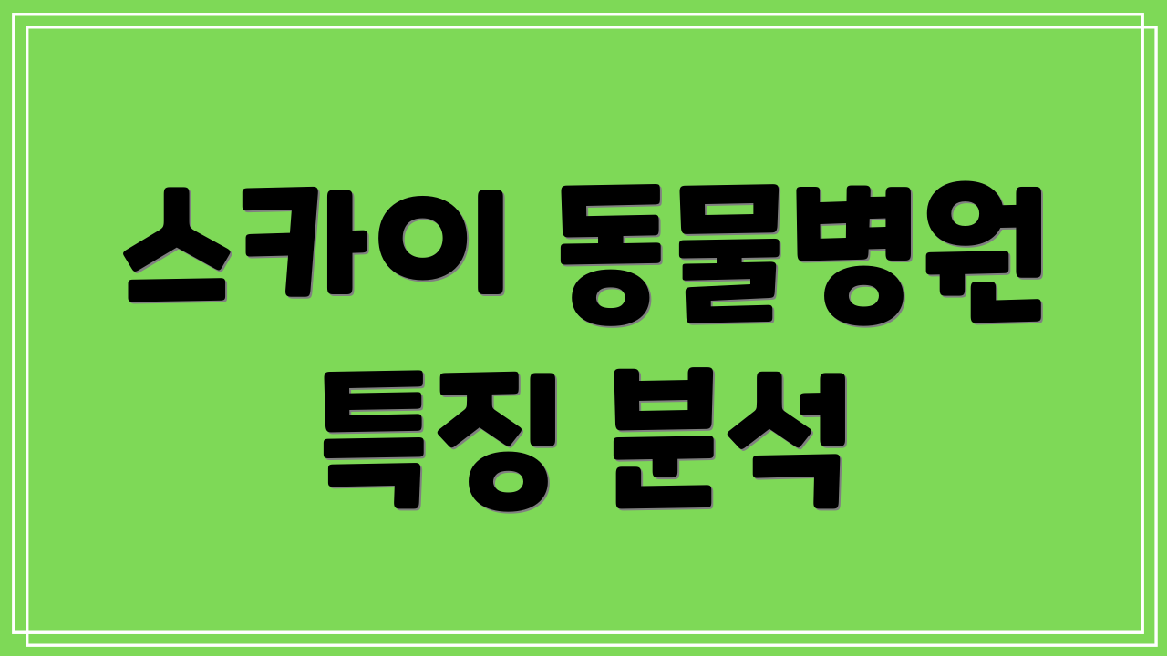 스카이 동물병원 특징 분석