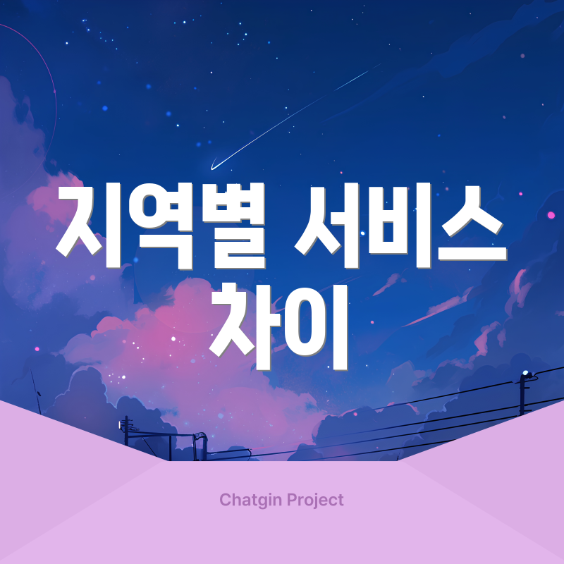 지역별 서비스 차이