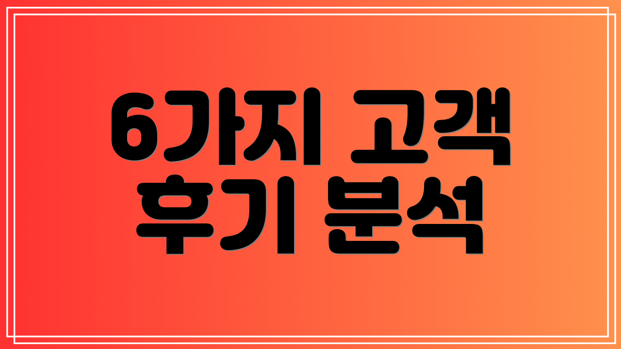 6가지 고객 후기 분석