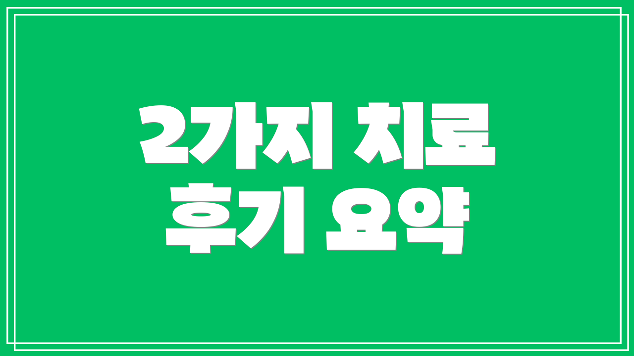 2가지 치료 후기 요약