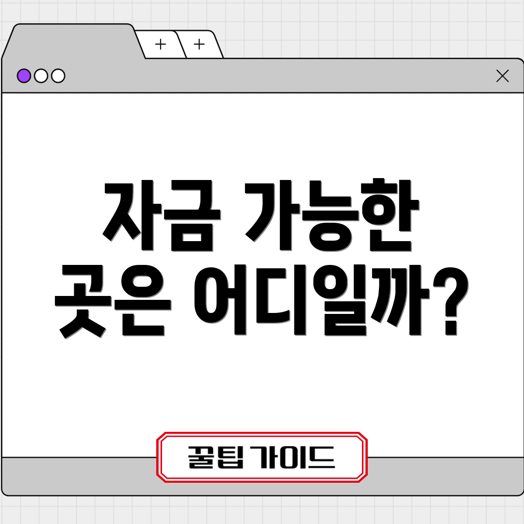자금 가능한 곳은 어디일까?