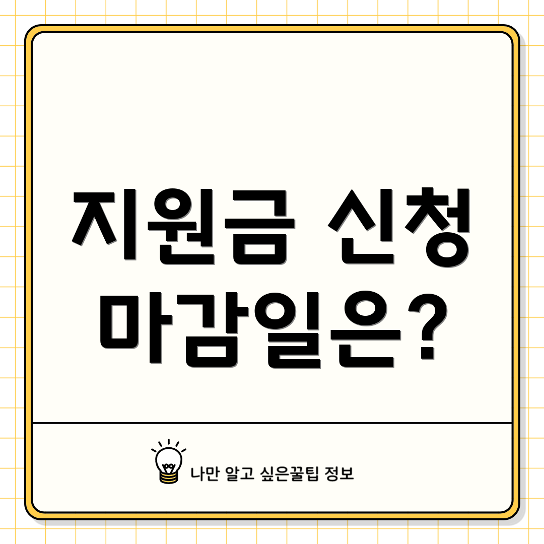 지원금 신청 마감일은?