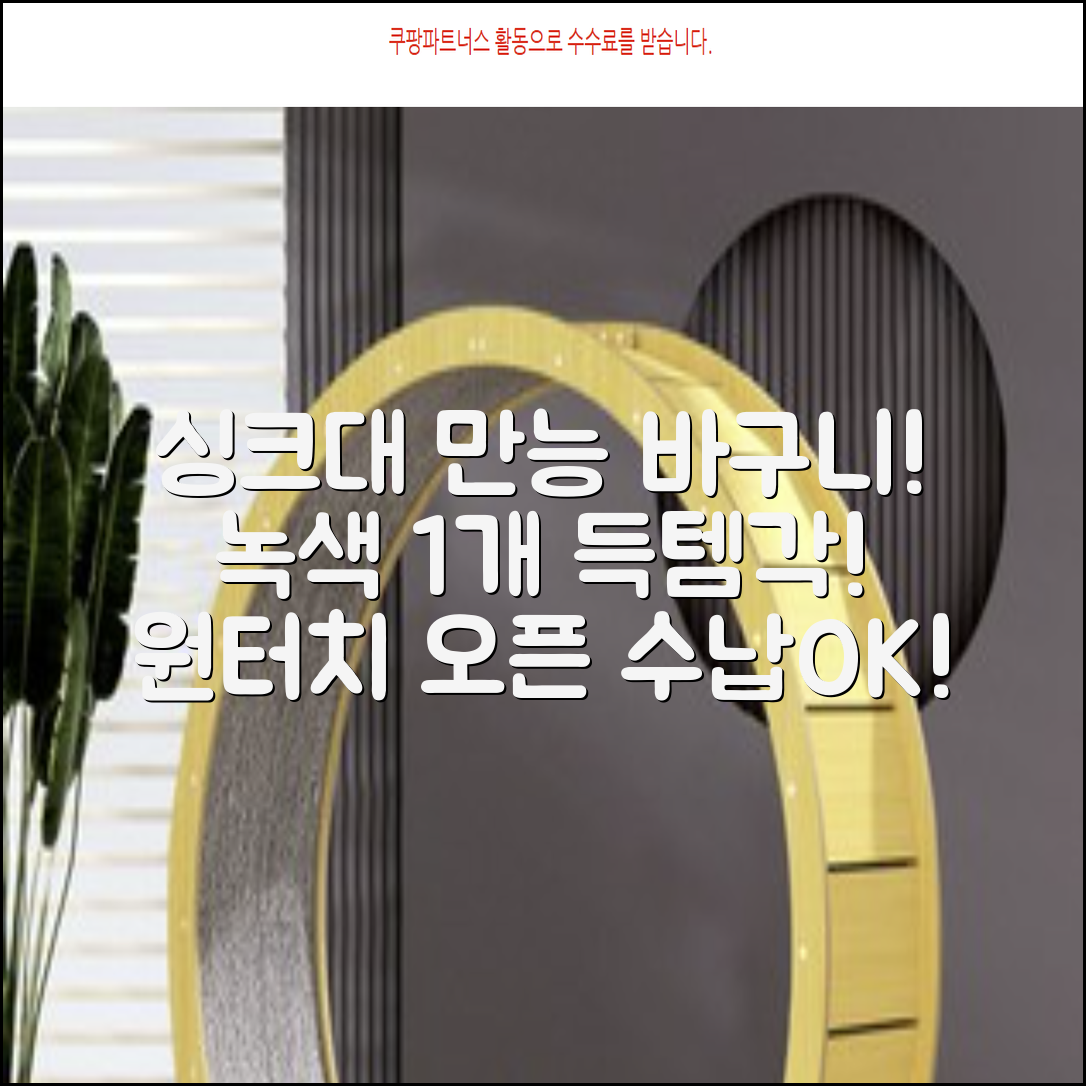 홈 주방 물빠짐 싱크대 음식물 거름망 음식물 물기제거 과일 세척 바구니원터치 오픈 수납바구니 거치대 채반 채망 바스켓, 녹색, 1개 추천 리뷰