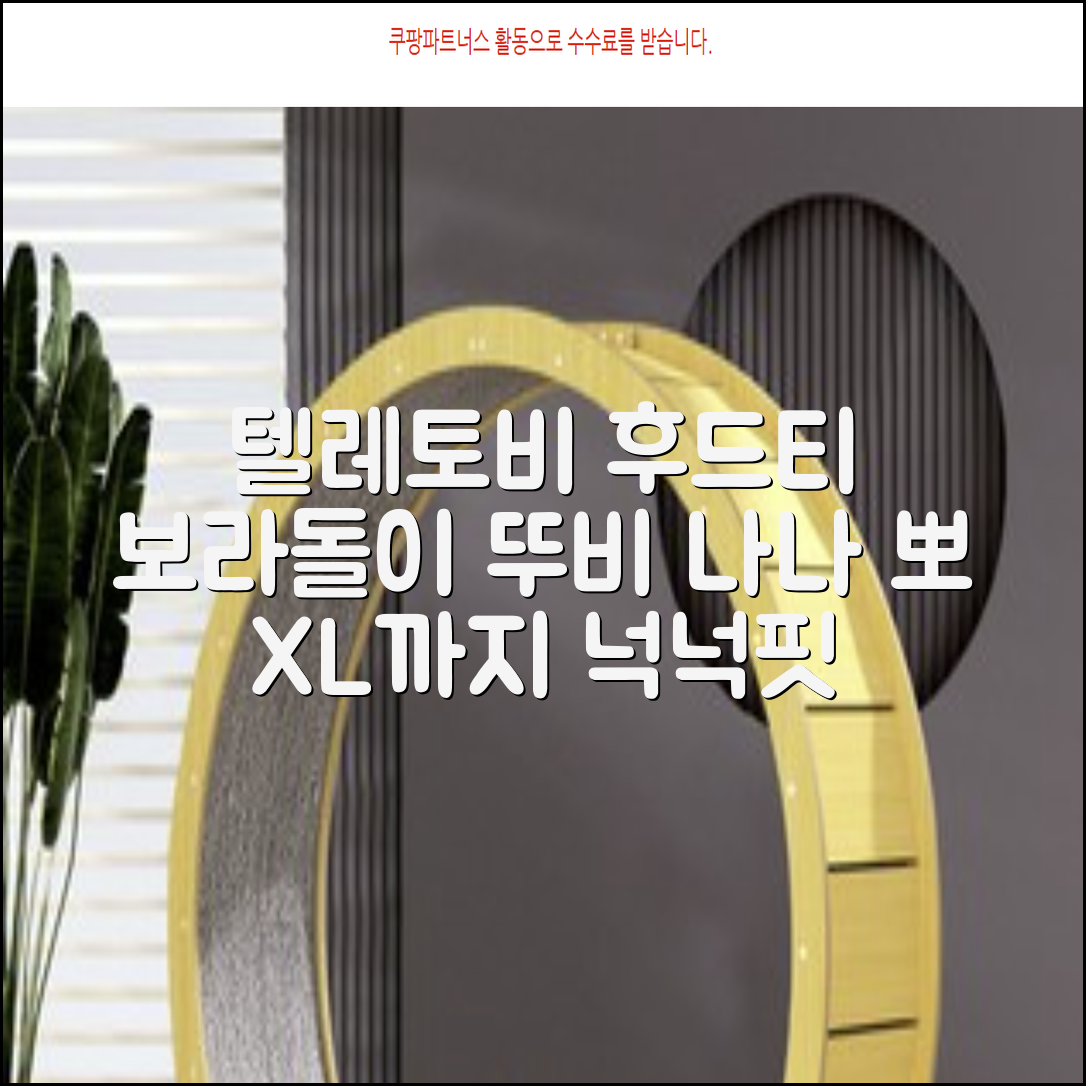 텔레토비 후드티 루즈핏 M~2XL 보라돌이 뚜비 나나 뽀 추천 리뷰