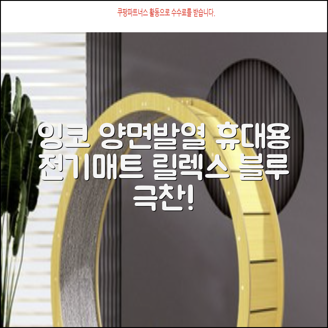 잉코 스웨이드 양면발열 휴대용 전기매트 I-S701, 릴렉스 블루, 70 x 37 x 0.15 cm 추천 리뷰