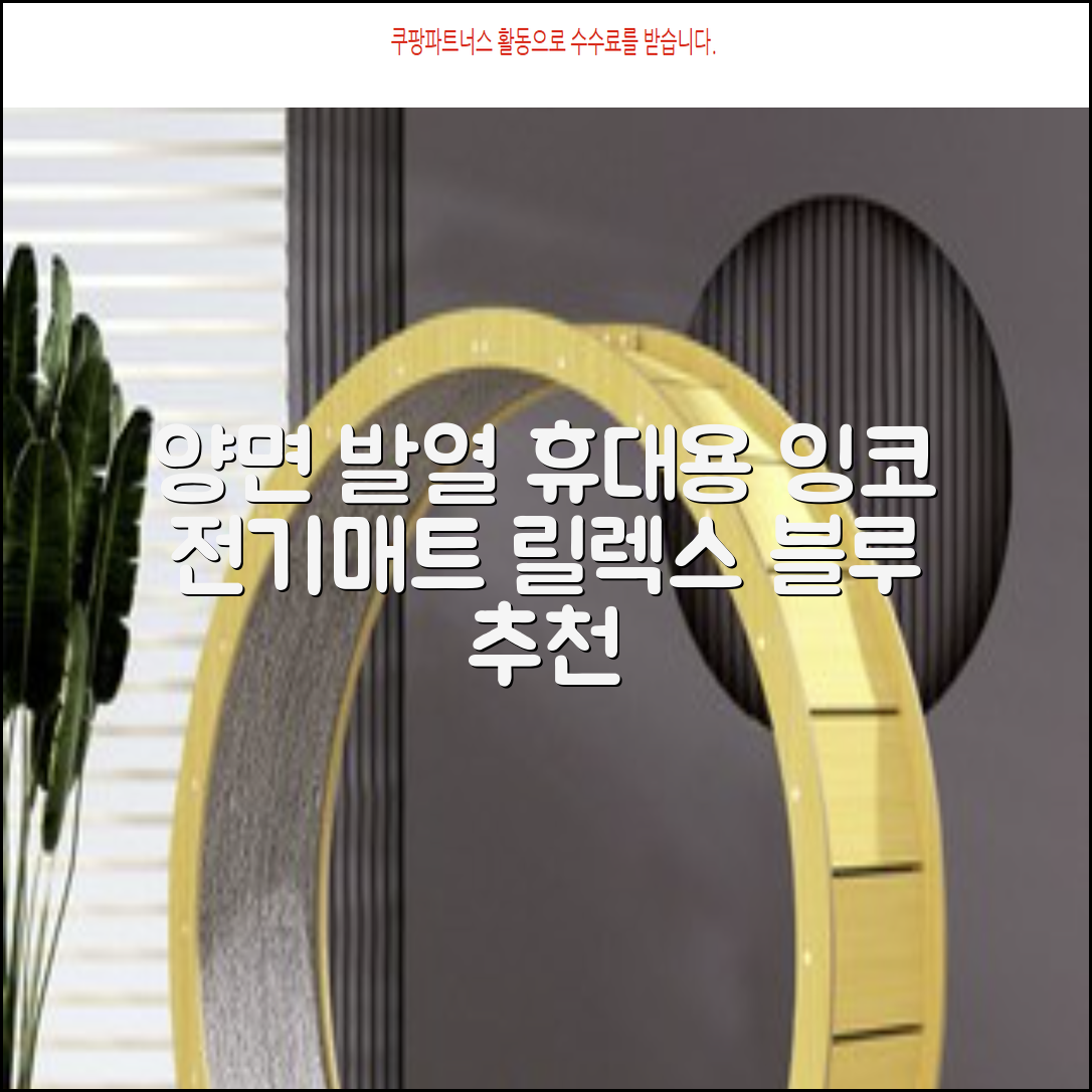 잉코 스웨이드 양면발열 휴대용 전기매트 I-S701, 릴렉스 블루, 70 x 37 x 0.15 cm 추천 리뷰