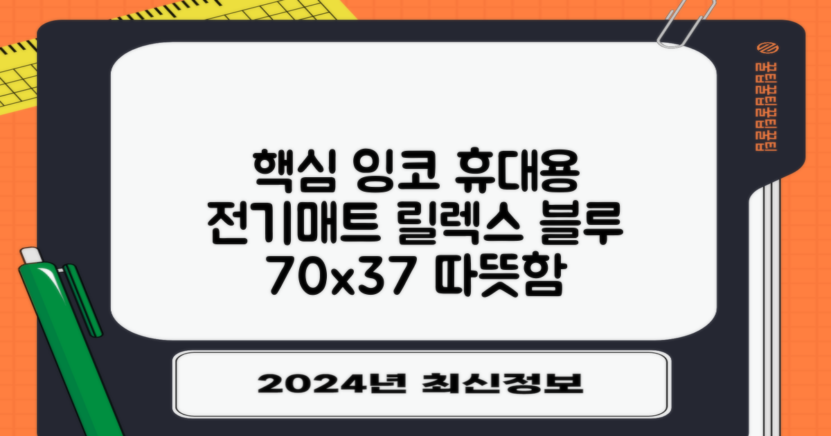 잉코 스웨이드 양면발열 휴대용 전기매트 I-S701, 릴렉스 블루, 70 x 37 x 0.15 cm 추천 리뷰