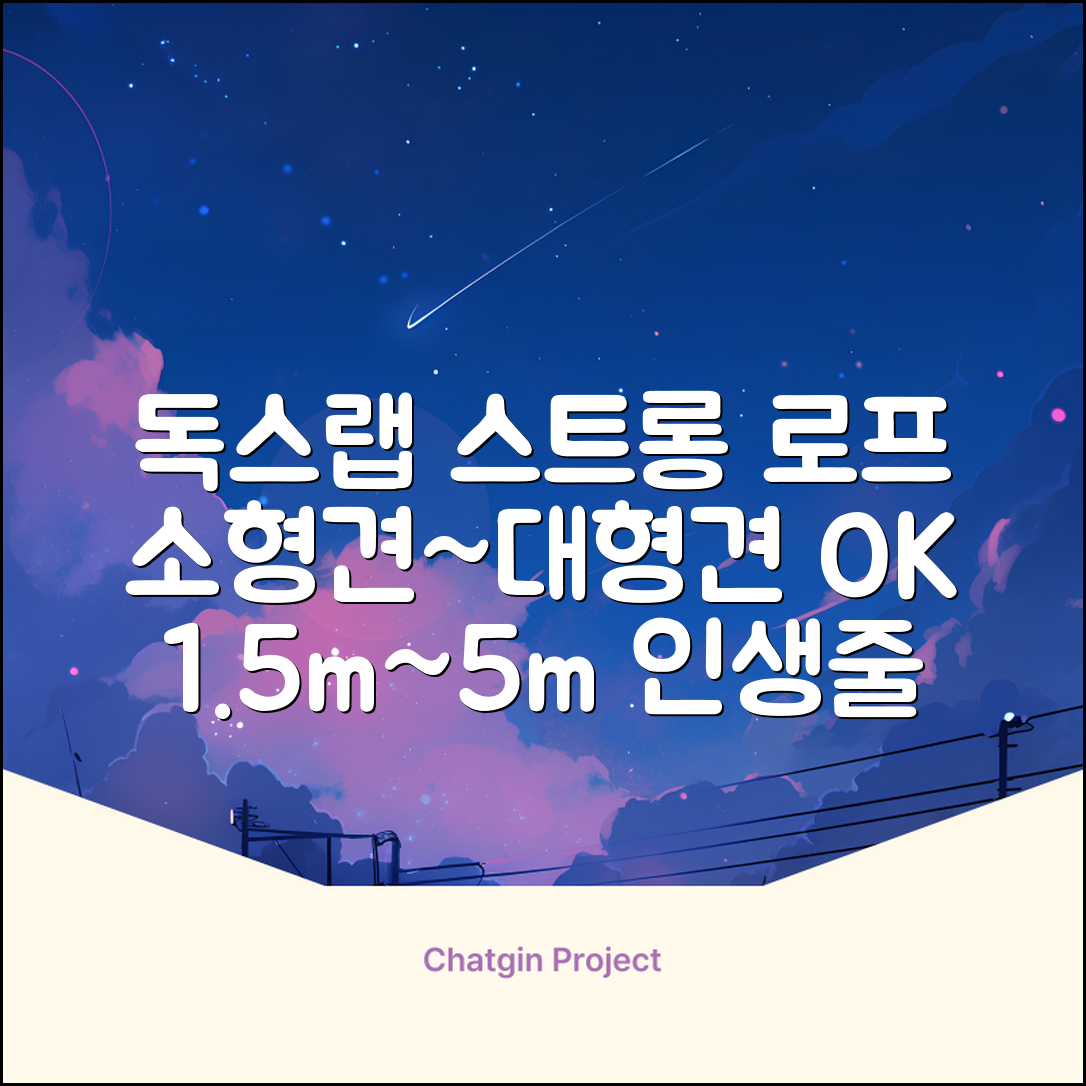 독스랩 1.5m 2m 3m 5m 스트롱 로프 소형견 중형견 대형견 줄 강아지 리드줄 산책줄, 블랙, 1개 추천 리뷰