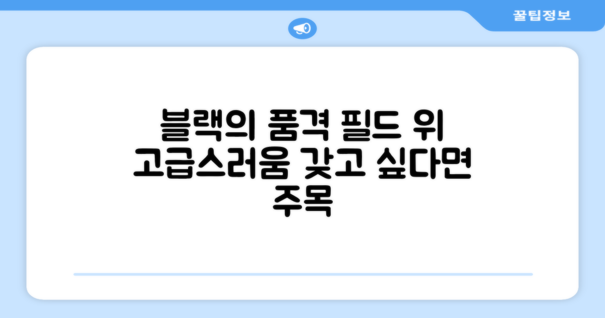 블랙 컬러, 고급스러운 필드템