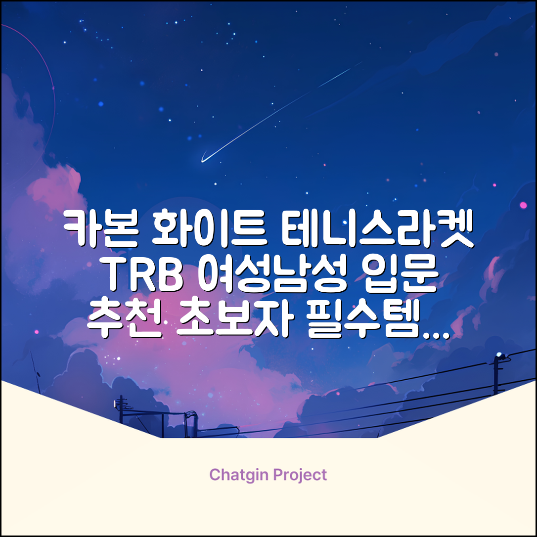 티알비 입문용 테니스라켓 여성 남자, 1개, 카본 화이트 추천 리뷰