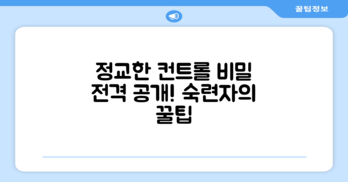 정교한 컨트롤의 비밀