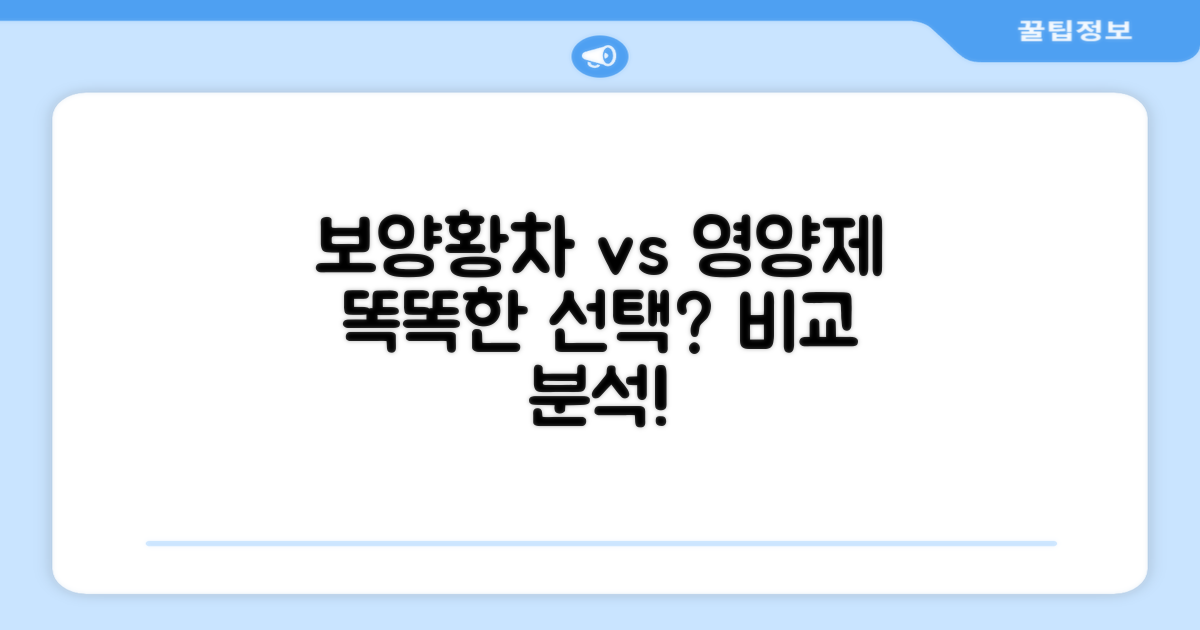 보양황차, 다른 영양제와 비교