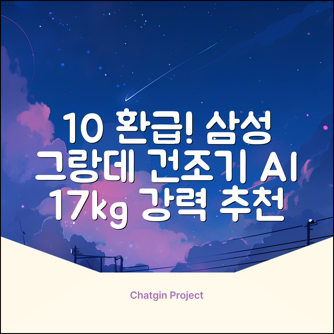 [10% 환급가전] 삼성전자 그랑데 건조기 AI 이녹스 DV17T8740BP 17kg 방문설치 추천 리뷰