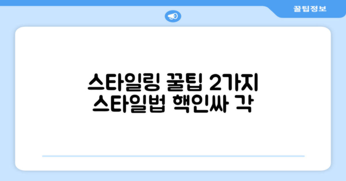 2가지 스타일링 팁