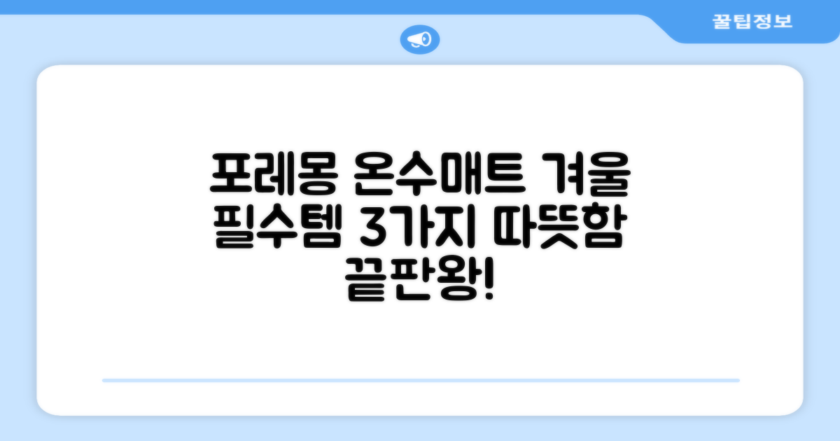 포레몽 온수매트, 겨울 필수템 3가지