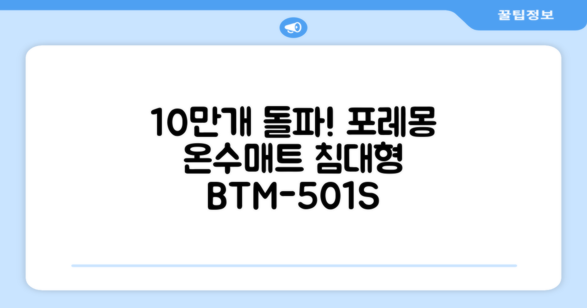 [10만개 판매돌파] 포레몽 온수매트 침대형 BTM-501S, 미니(800x1800mm) 추천 리뷰