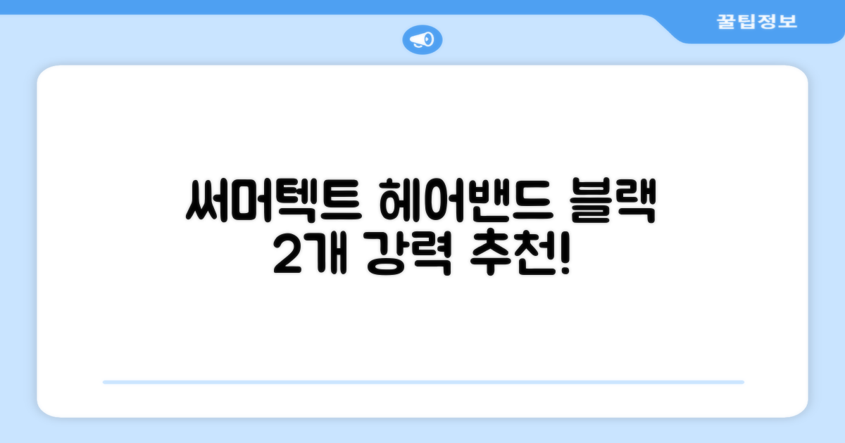 써머텍트 기능성 헤어밴드, 블랙, 2개 추천 리뷰