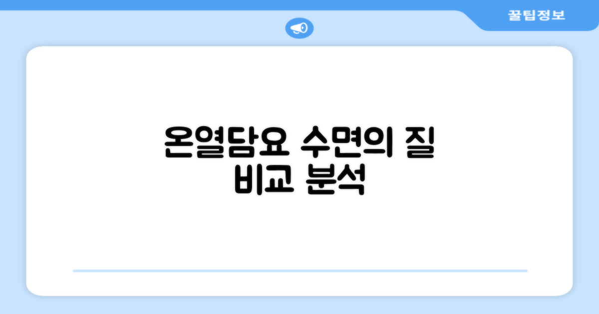 수면의 질, 온열담요로 비교 분석