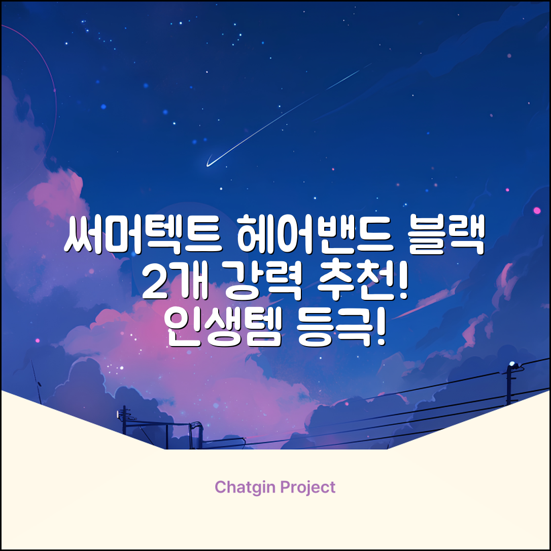 써머텍트 기능성 헤어밴드, 블랙, 2개 추천 리뷰