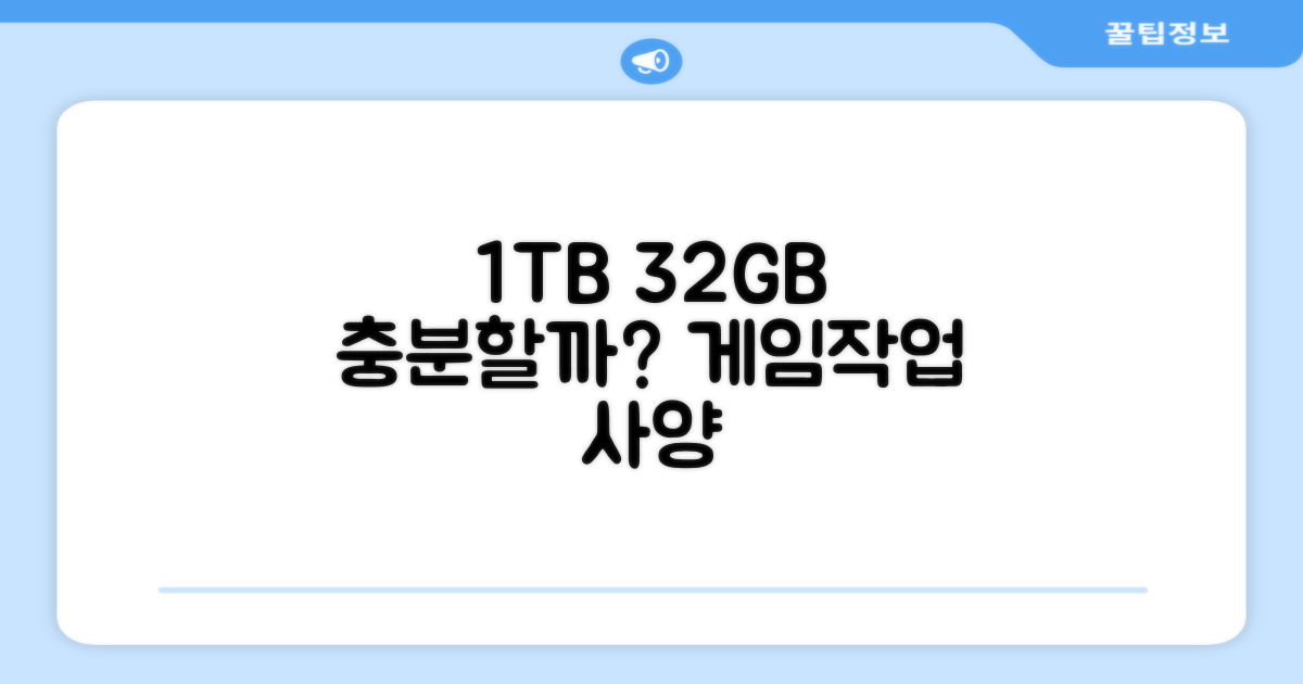 1TB, 32GB, 이 정도면 충분할까?