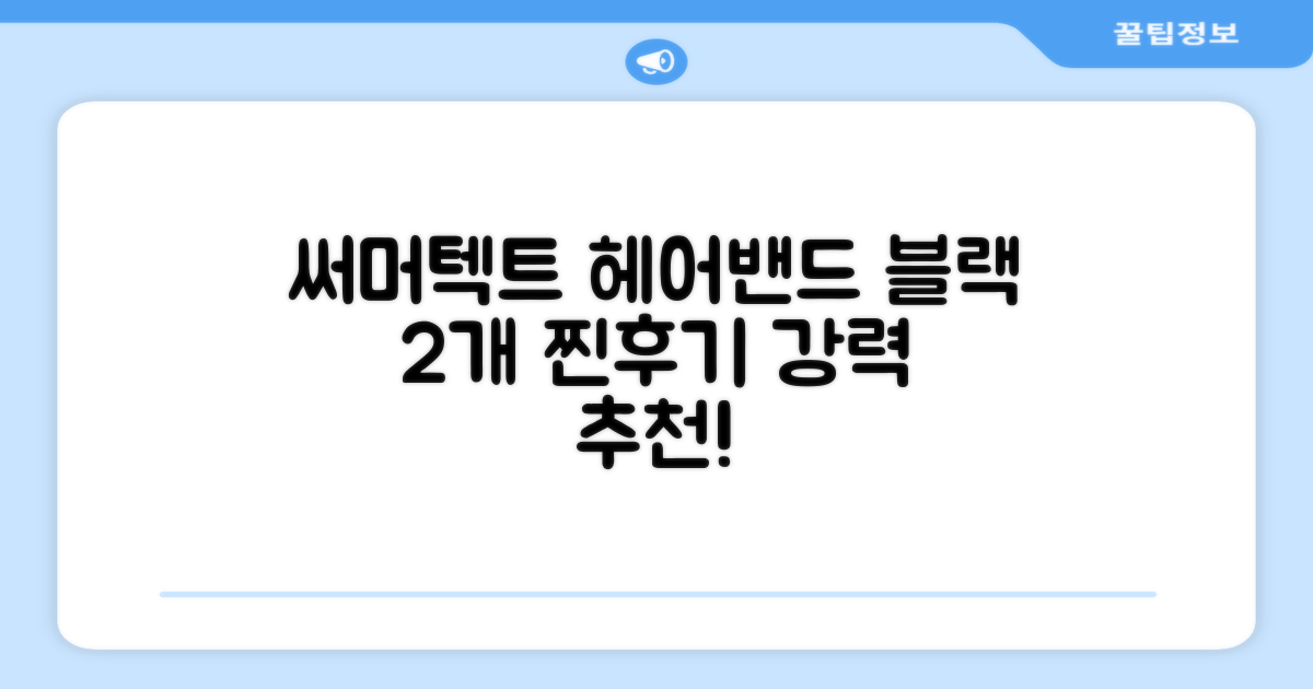 써머텍트 기능성 헤어밴드, 블랙, 2개 추천 리뷰