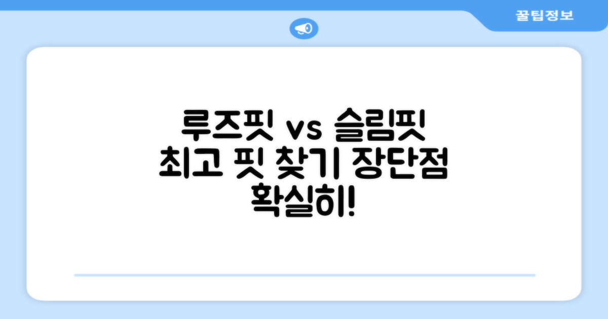 루즈핏 vs 슬림핏 장단점