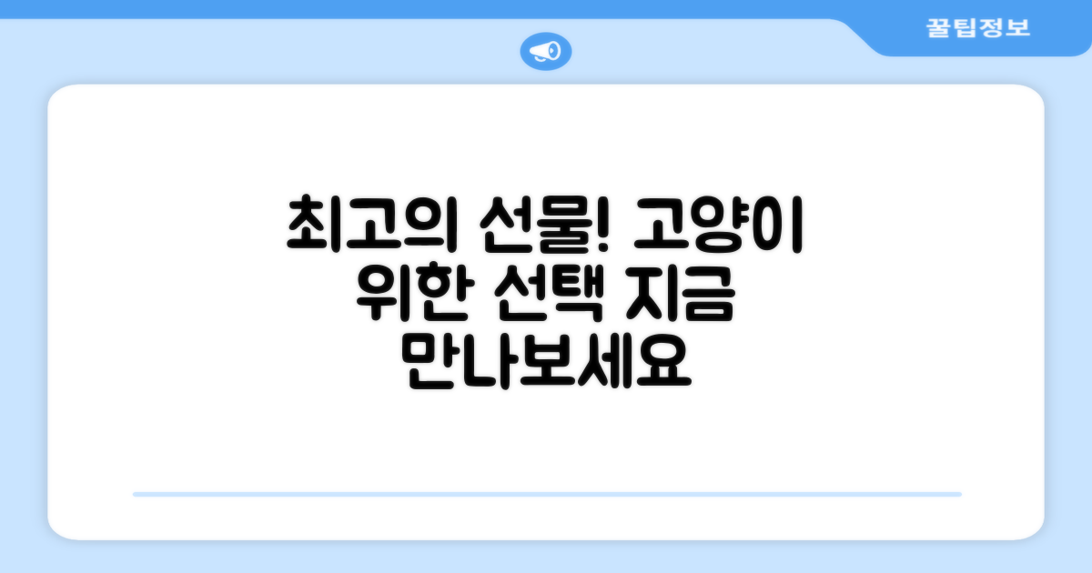 우리 고양이에게 최고를 선물하세요!