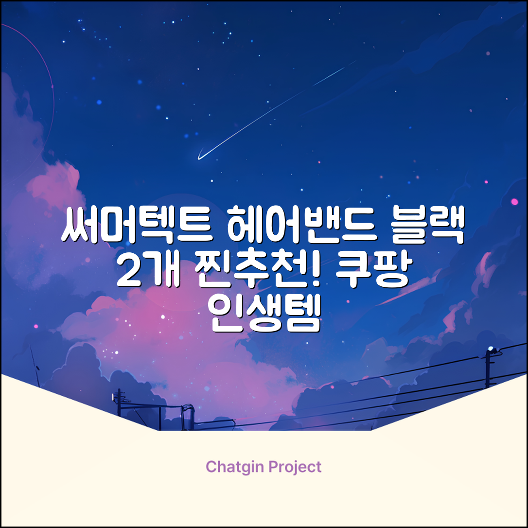 써머텍트 기능성 헤어밴드, 블랙, 2개 추천 리뷰