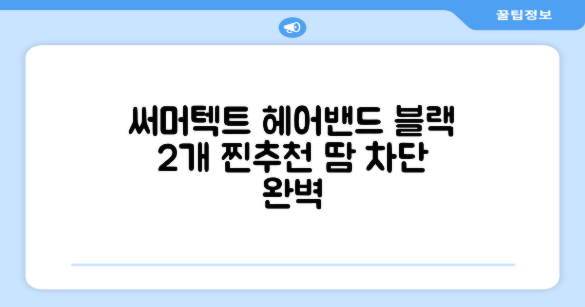 써머텍트 기능성 헤어밴드, 블랙, 2개 추천 리뷰