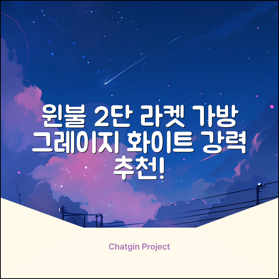 윈불 2단 배드민턴 테니스 라켓 가방, 그레이지 화이트, 1개 추천 리뷰