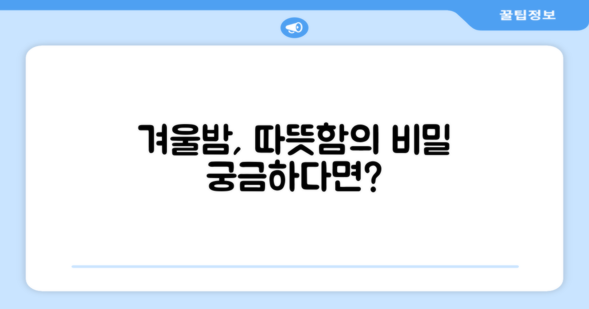 겨울밤, 따뜻함의 비밀은?