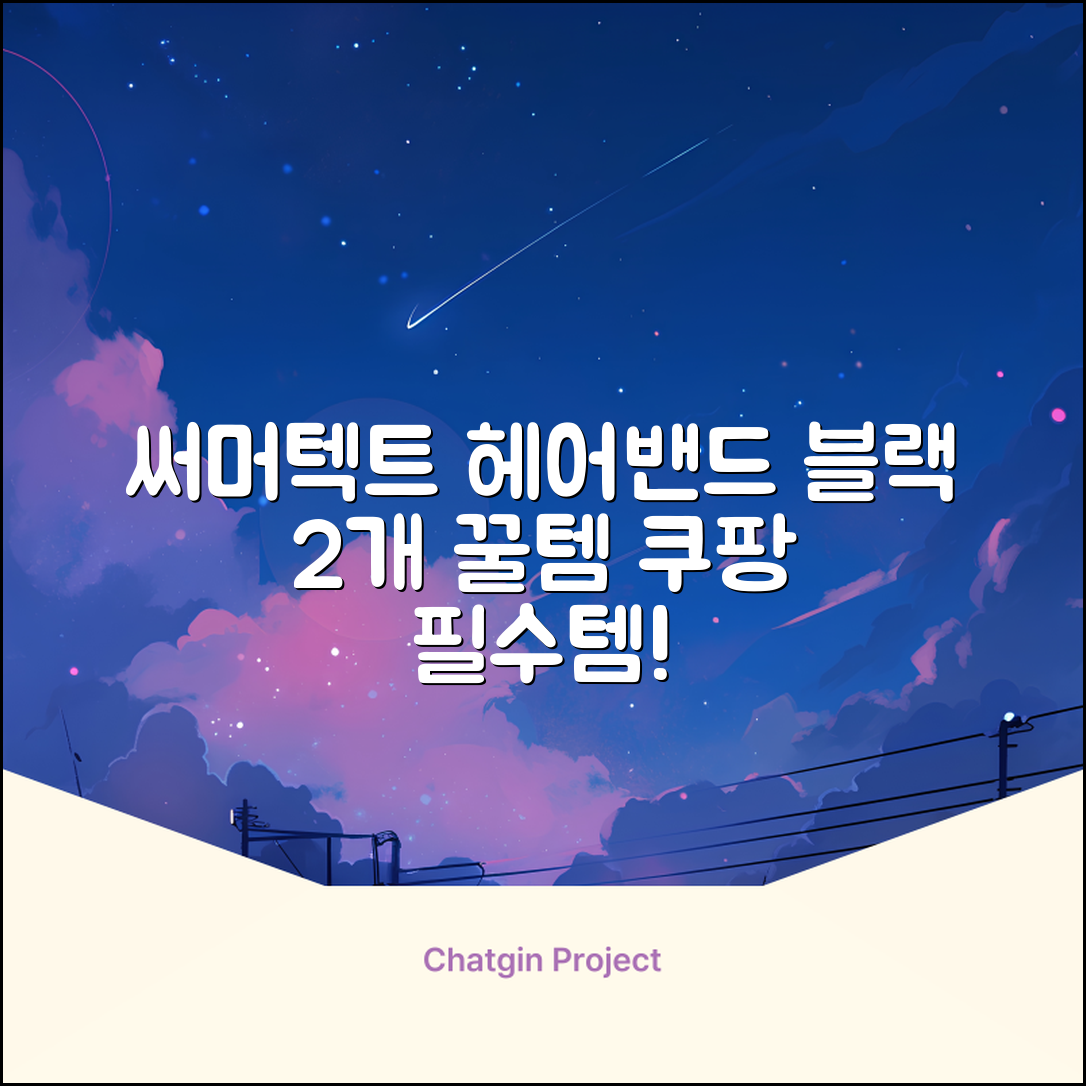 써머텍트 기능성 헤어밴드, 블랙, 2개 추천 리뷰