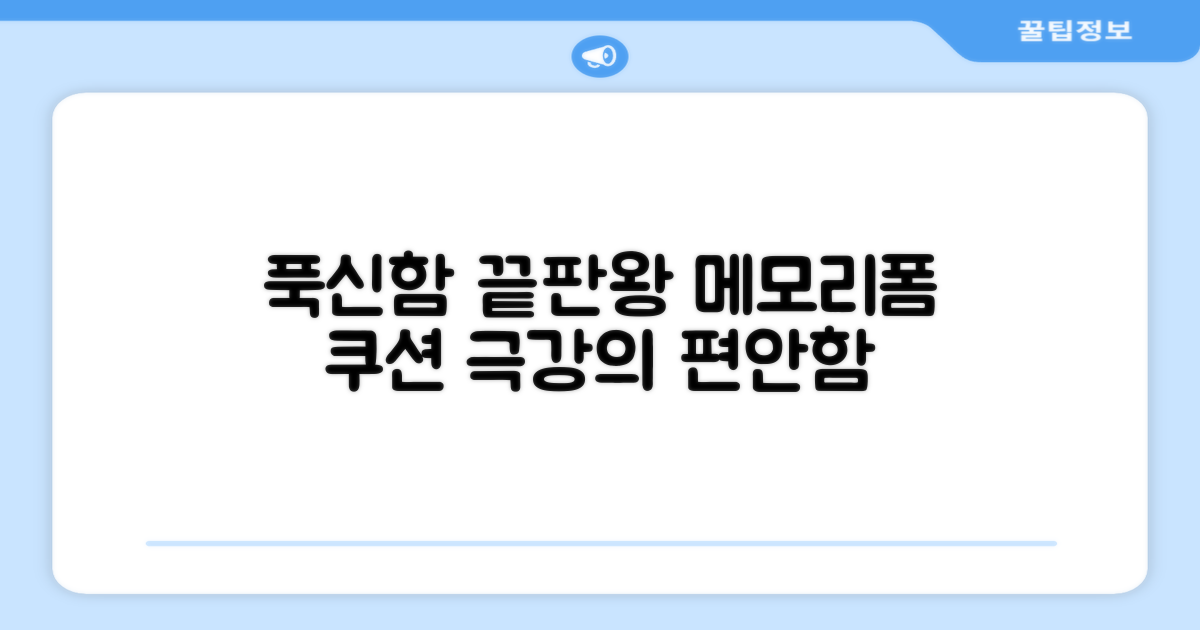 메모리폼 쿠션, 푹신함 끝판왕