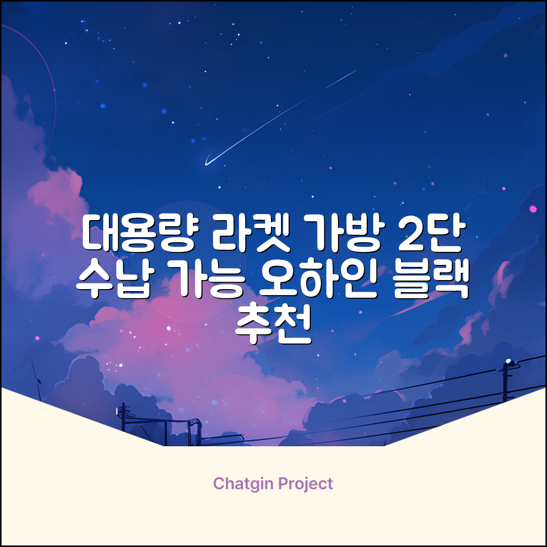 오하인 배드민턴 테니스 스쿼시 2단 대용량 라켓 가방, 블랙, 1개 추천 리뷰