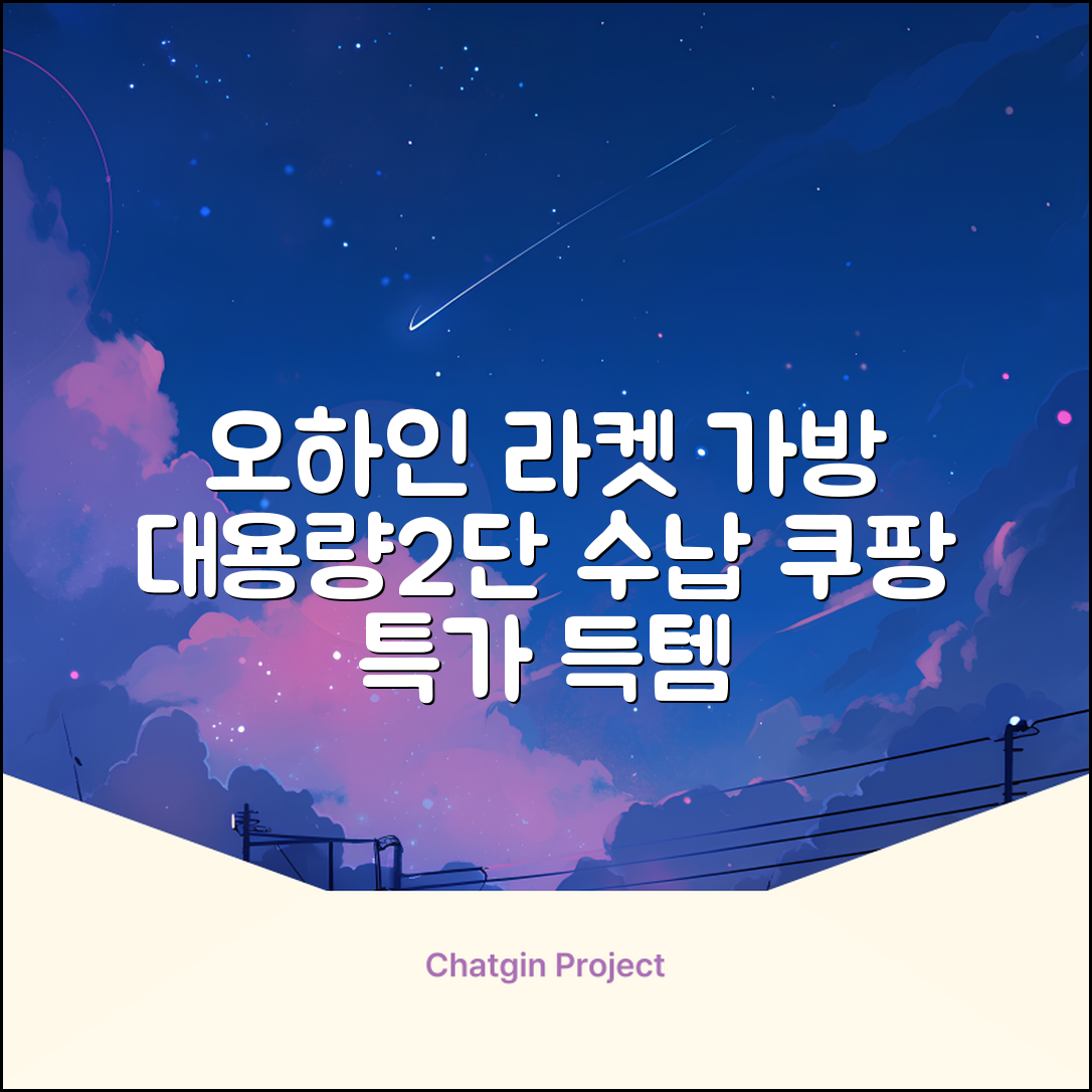 오하인 배드민턴 테니스 스쿼시 2단 대용량 라켓 가방, 블랙, 1개 추천 리뷰