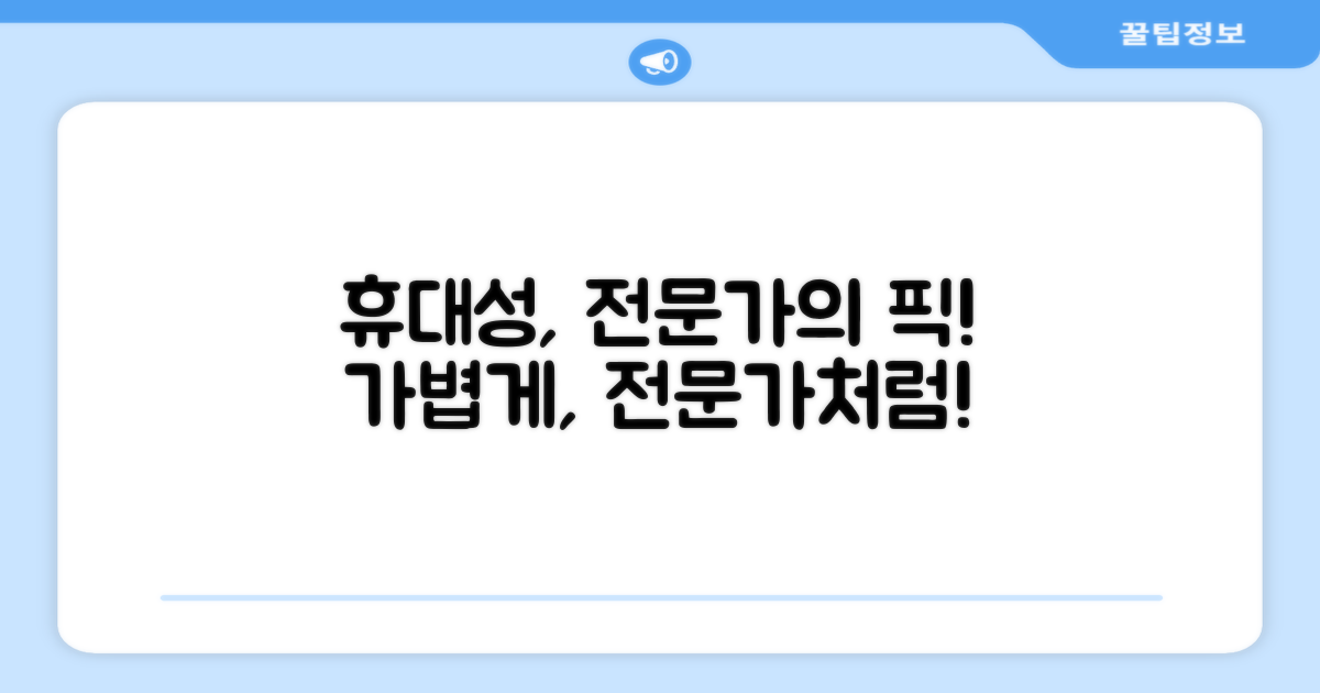 휴대성, 전문가의 선택