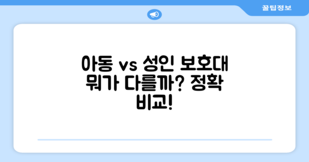 아동 vs 성인 보호대 비교