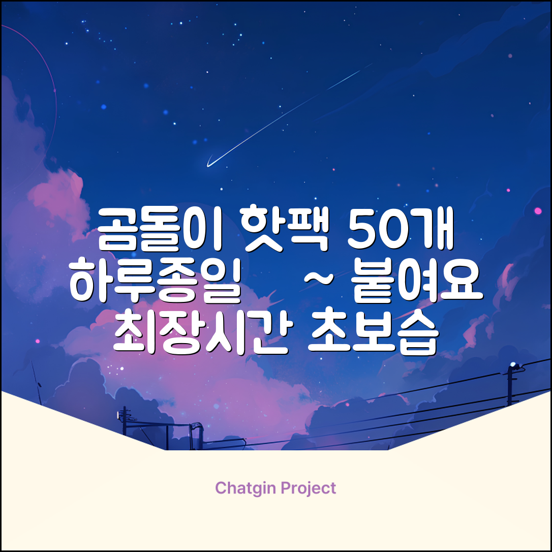 곰도리 하루종일 촥~ 붙이는 핫팩 장시간 고급형, 50개 추천 리뷰