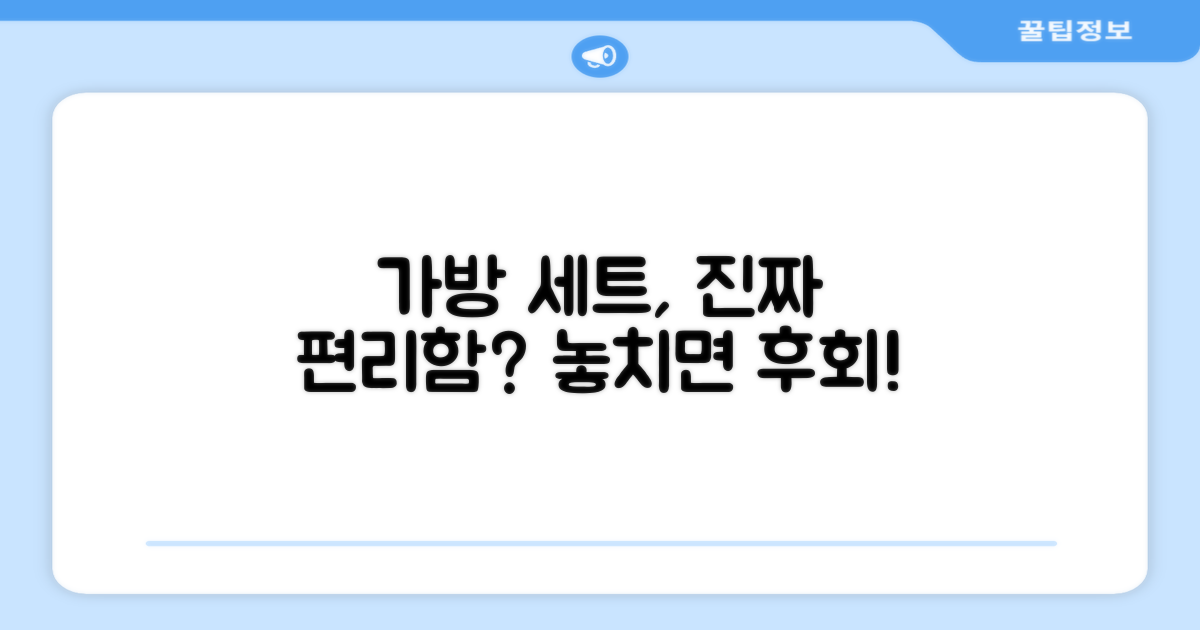 가방 세트, 정말 편리할까?